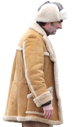 Jay Duplass I Play Rocky Suede Shearling Leather Jacket - Image 6